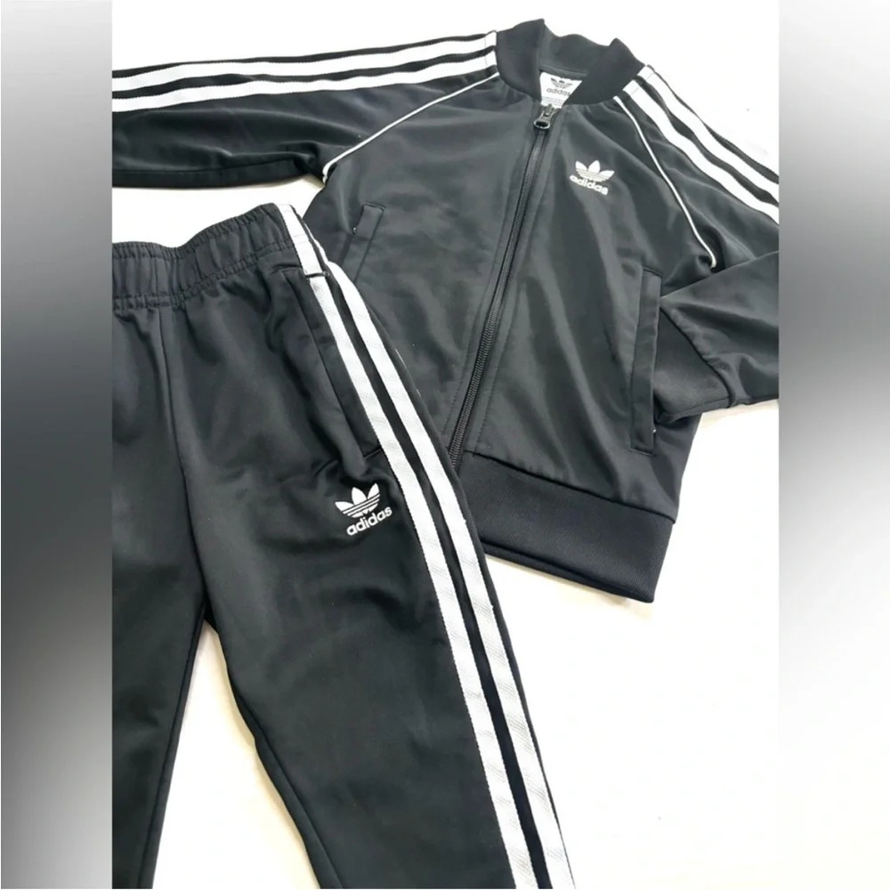 Adidas Child Adicolor Superstar Black Track Jacket Pants Set Unisex Kid Size 4/5